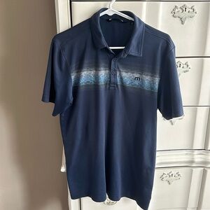 Travis Mathew medium men golf polo navy blue EUC